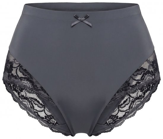 Ulla Popken 809385 Corrigerende slip met kant Antraciet - Shapewear - 