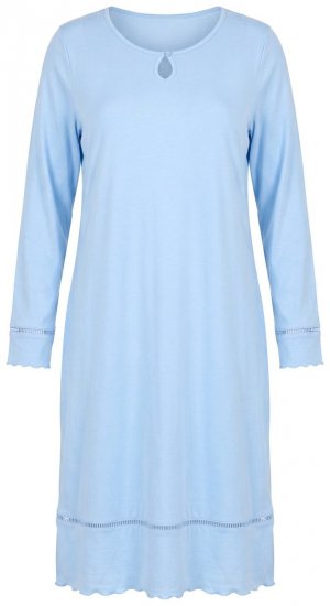 Ulla Popken 810581 Nachthemd met kant Lichtblauw - Nachthemden - 