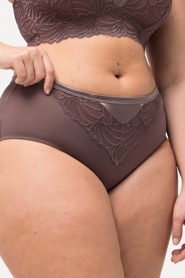 Ulla Popken 811602 Slips met kant Bruin - Slips - 