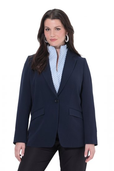 Ulla Popken 811944 Klassieke blazer Donkerblauw - Blazers - Damesblazers in grote maten
