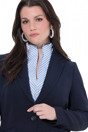 Ulla Popken 811944 Klassieke blazer Donkerblauw - Blazers - Damesblazers in grote maten