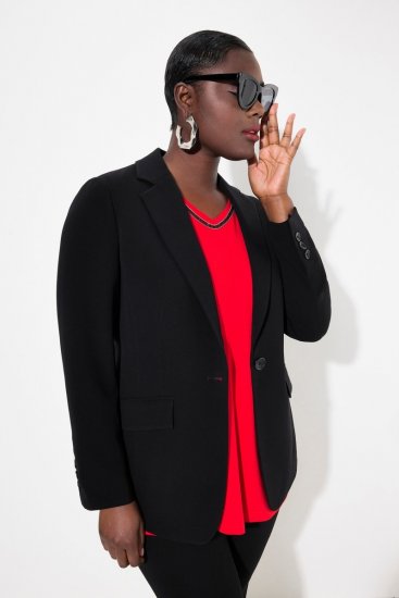 Ulla Popken 811944 Klassieke blazer Zwart - Blazers - Damesblazers in grote maten