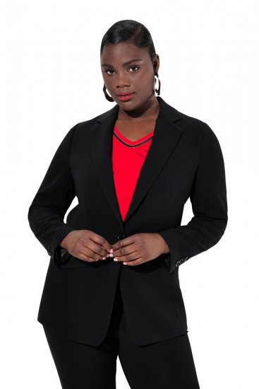 Ulla Popken 811944 Klassieke blazer Zwart - Blazers - Damesblazers in grote maten