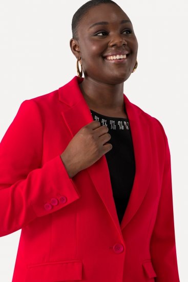 Ulla Popken 811944 Klassieke blazer Rood - Blazers - Damesblazers in grote maten