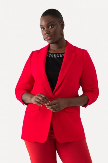 Ulla Popken 811944 Klassieke blazer Rood - Blazers - Damesblazers in grote maten