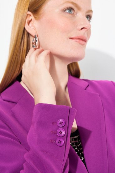 Ulla Popken 811944 Klassieke blazer Pruim - Blazers - Damesblazers in grote maten