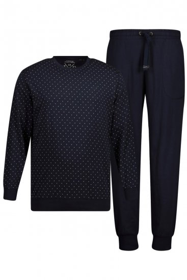 JP1880 Pyjamas Two-piece Long Sleeve and Long Trousers Navy - Ondergoed & zwem - Grote Maten Ondergoed Heren