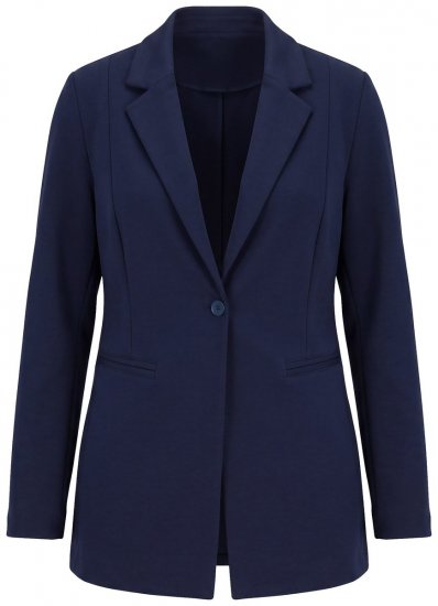 Ulla Popken 812754 Jersey blazer van punto di roma Donkerblauw - Blazers - Damesblazers in grote maten