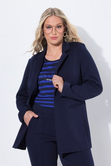 Ulla Popken 812754 Jersey blazer van punto di roma Donkerblauw - Blazers - Damesblazers in grote maten