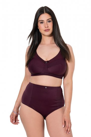 Ulla Popken 813137 Corrigerende slip met hoge taille Wijnrood - Shapewear - 
