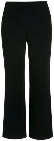 Ulla Popken 813306 Wijde pantalon met elastische taille Zwart - Stoffen broeken - Dames wijde broeken in grote maten