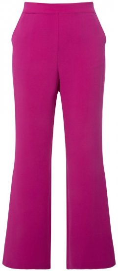 Ulla Popken 813306 Wijde pantalon met elastische taille Magenta - Stoffen broeken - Dames wijde broeken in grote maten