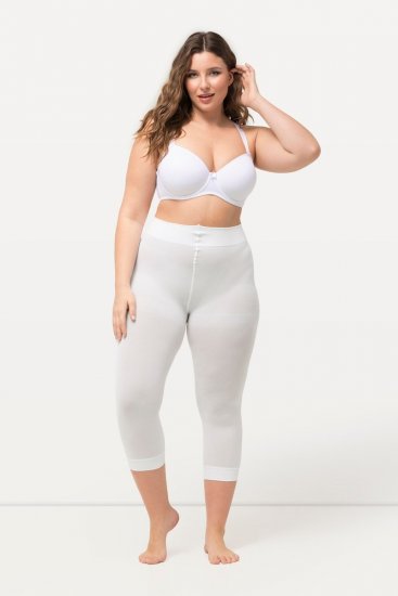 Ulla Popken 815580 3/4 panty legging met dijbescherming 80 den Wit - Panty's & sokken - 