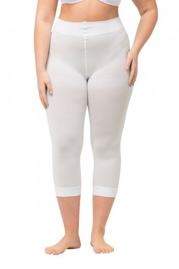 Ulla Popken 815580 3/4 panty legging met dijbescherming 80 den Wit - Panty's & sokken - 