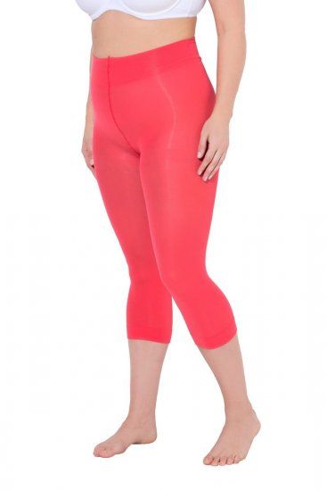 Ulla Popken 815580 3/4 panty legging met dijbescherming 80 den Lichtrood - Panty's & sokken - 