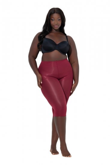 Ulla Popken 815580 3/4 panty legging met dijbescherming 80 den Rood - Panty's & sokken - 