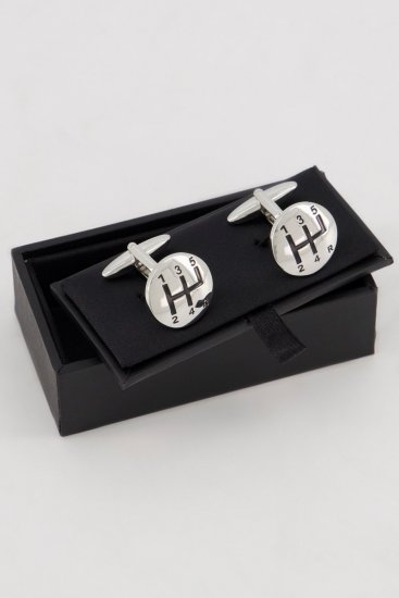 JP1880 816867 Manchetknopen met versnellingspook Zilvergrijs - Sieraden - 