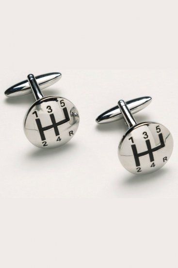 JP1880 816867 Manchetknopen met versnellingspook Zilvergrijs - Sieraden - 