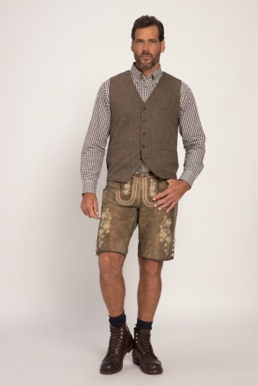 JP1880 Vest Tweed Wool Blend Traditional Light Brown - Pakken - Grote Maten Kostuum Heren