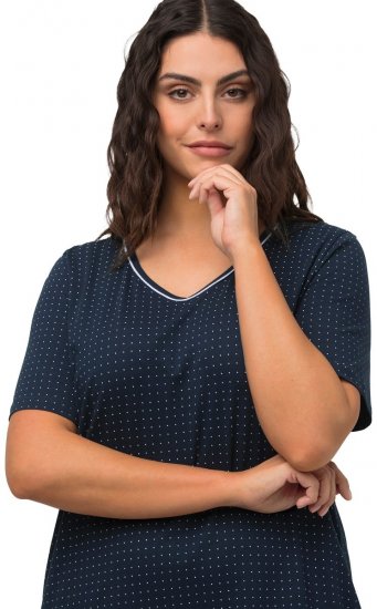 Ulla Popken 819289 Nachthemd met korte mouwen 2-pack Donkerblauw - Nachthemden - 