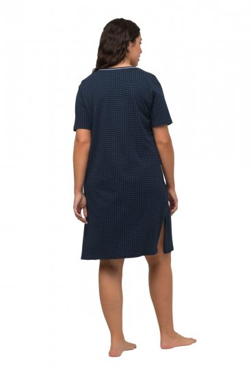 Ulla Popken 819289 Nachthemd met korte mouwen 2-pack Donkerblauw - Nachthemden - 