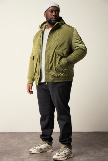 STHUGE Bomber Jacket With Hood Green - Jassen - Grote Maten Herenjassen