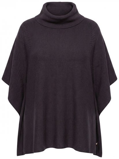 Ulla Popken 820620 Ponchotrui met col Mahoniebruin - Poncho's & capes - 