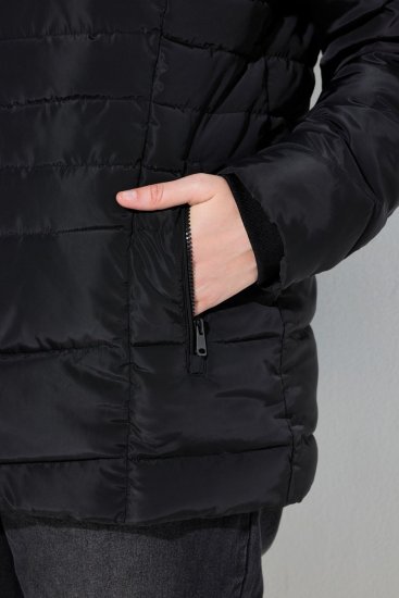 Ulla Popken 820889 Gewatteerde jas Zwart - Jassen - Grote maten dames jassen