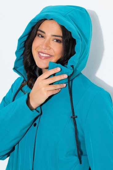 Ulla Popken 821495 Functionele jas Turquoise - Jassen - Grote maten dames jassen