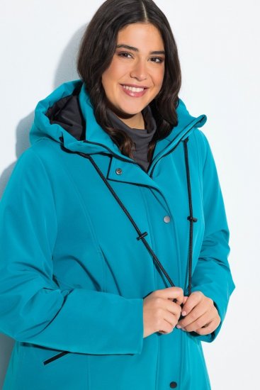 Ulla Popken 821495 Functionele jas Turquoise - Jassen - Grote maten dames jassen