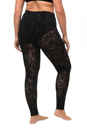 Ulla Popken 822286 Panty legging met dierenprint Zwart - Panty's & sokken - 