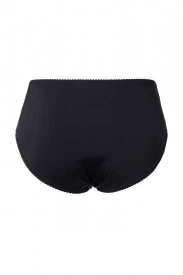 Ulla Popken 822864 Gebloemde slips met kant Zwart - Slips - 