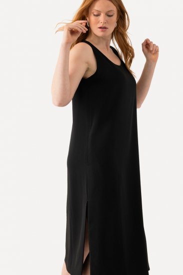 Ulla Popken 823276 Mouwloze jurk Zwart - Maxi jurken - Grote maten maxi jurken