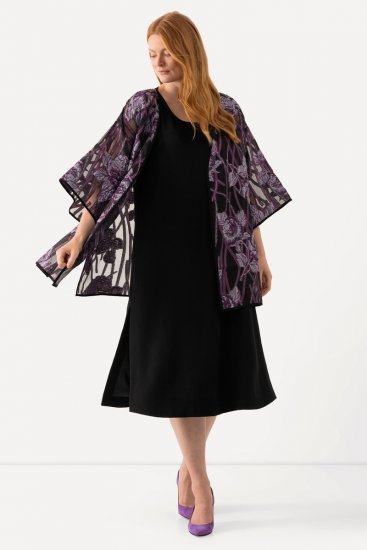 Ulla Popken 823276 Mouwloze jurk Zwart - Maxi jurken - Grote maten maxi jurken