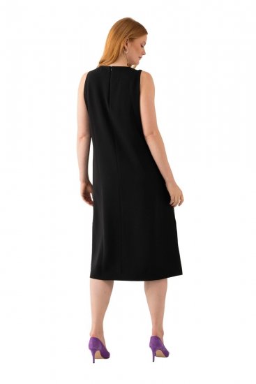 Ulla Popken 823276 Mouwloze jurk Zwart - Maxi jurken - Grote maten maxi jurken
