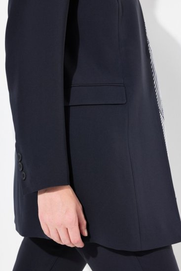 Ulla Popken 823318 Blazer met opstaande kraag Donkerblauw - Blazers - Damesblazers in grote maten
