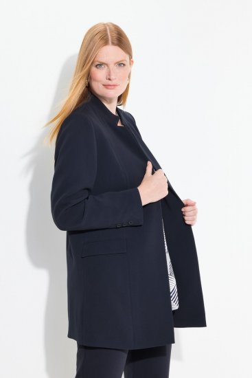 Ulla Popken 823318 Blazer met opstaande kraag Donkerblauw - Blazers - Damesblazers in grote maten