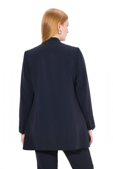 Ulla Popken 823318 Blazer met opstaande kraag Donkerblauw - Blazers - Damesblazers in grote maten