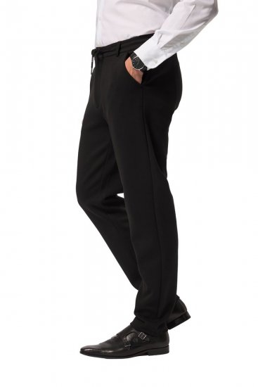 JP1880 New York Flexnamic Jersey broek met elastische tailleband Zwart - Pakken - Grote Maten Kostuum Heren