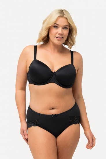 Ulla Popken 824106 Slips met kant 2-pack Zwart - Slips - 