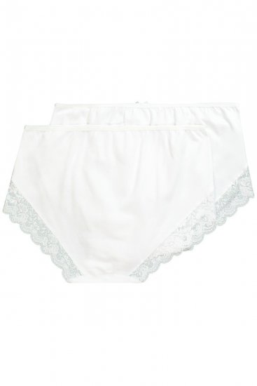 Ulla Popken 824106 Boxershorts met kant 2-pack Wit - Slips - 