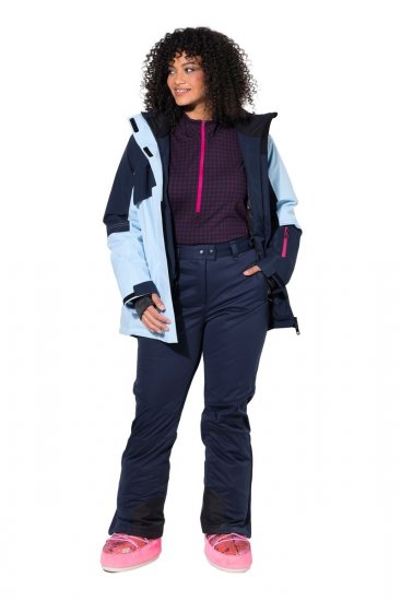 Ulla Popken 824297 Softshellbroek met sneeuwvanger Donkerblauw - Skikleding - 
