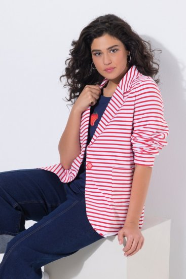 Ulla Popken 824355 Jersey blazer Koraal - Blazers - Damesblazers in grote maten