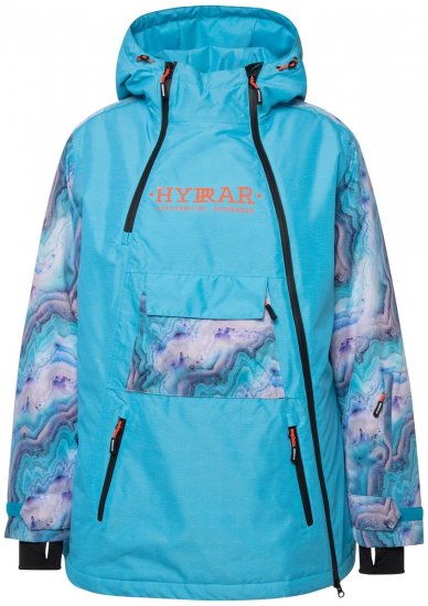 Ulla Popken 824429 Gemarmerde ski-jas met drievoudige functie Blauw - Skikleding - 