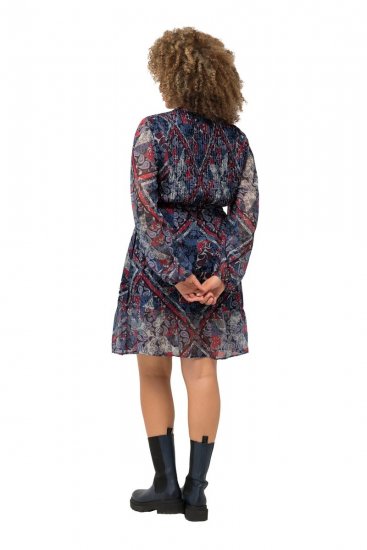 Ulla Popken 824976 Bedrukte jurk Donkerblauw - Midi jurken - Midi-jurken in grote maten