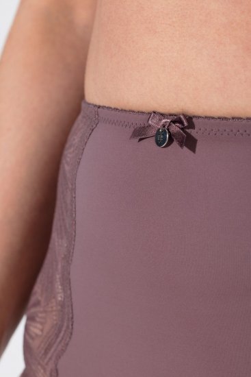 Ulla Popken 825788 Slips met hoge taille en kant Bruin - Slips - 