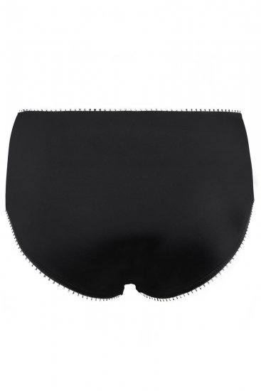 Ulla Popken 825790 Gebloemde slips met kant Zwart - Slips - 