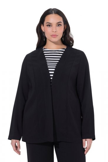 Ulla Popken 825828 Jasje Zwart - Jassen - Grote maten jassen voor dames