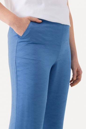 Ulla Popken 826163 Wijde pantalon Denimblauw - Stoffen broeken - Dames wijde broeken in grote maten
