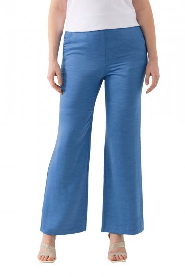 Ulla Popken 826163 Wijde pantalon Denimblauw - Stoffen broeken - Dames wijde broeken in grote maten